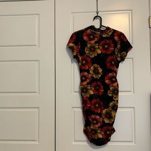 Streetwear Side rushing Floral Dress